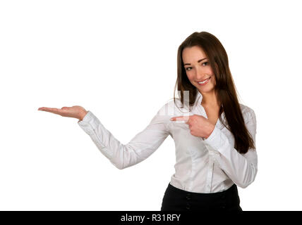 businesswoman presents Stock Photo