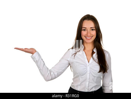 businesswoman presents Stock Photo