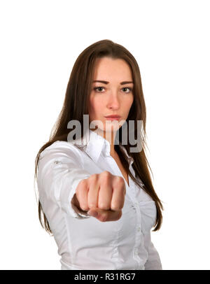 aggressive businesswoman Stock Photo