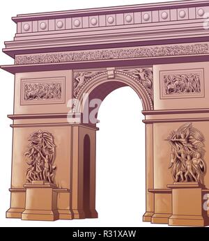 Vector isolated arch of Titus in cartoon style. Stock Vector