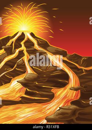 The volcano is broken. Stock Vector