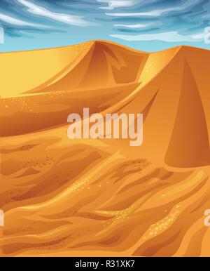 Vector desert and blue sky Stock Vector