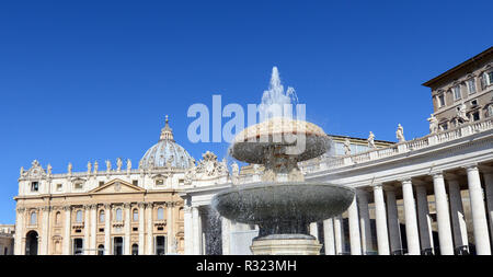 Saint Peter Basilica and square in the Vatican City. Stock Photo