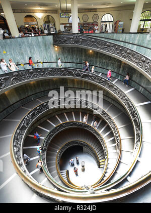 The Bramante Staircase in the Vatican museum. Stock Photo