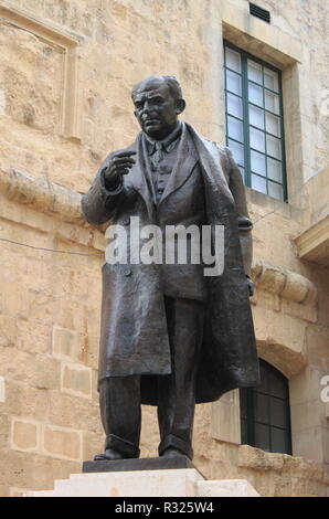 Statue of Prime Minister Paul Boffa in Valletta, Malta Stock Photo