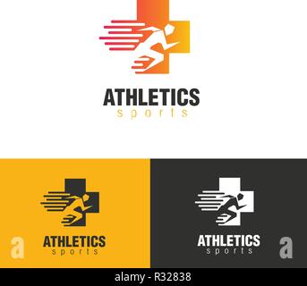 Modern Clean Minimal Athletic Sports Medicine Symbol Stock Vector