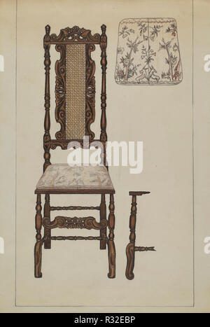 Side Chair. Dated: 1935/1942. Dimensions: overall: 31.1 x 21.5 cm (12 1/4 x 8 7/16 in.)  Original IAD Object: none given. Medium: watercolor, colored pencil, and graphite on paper. Museum: National Gallery of Art, Washington DC. Author: American 20th Century. Stock Photo