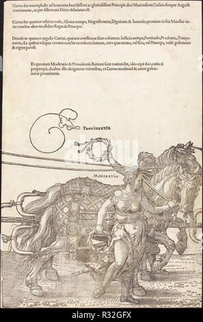 The Triumphal Chariot of Maximilian I (The Great Triumphal Car) [plate 3 of 8]. Dated: 1522. Medium: woodcut. Museum: National Gallery of Art, Washington DC. Author: Dürer, Albrecht. Stock Photo