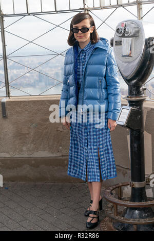 millie bobby brown moncler dress Millie Bobby Brown's Moncler Puffer Dress Is Basically A Fashion Sleeping Bag