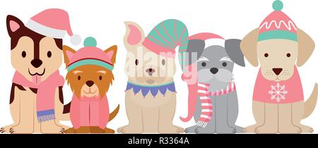 Cartoon Christmas Pet Dog Stock Vector Image &amp; Art - Alamy
