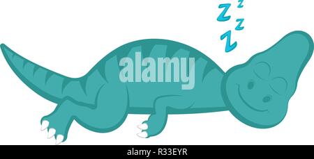 Cute dinosaur cartoon character sleeping Stock Vector