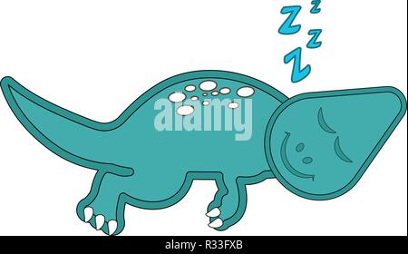 Cute dinosaur cartoon character sleeping Stock Vector