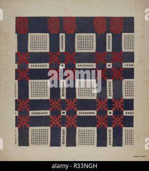 Woven Textile. Dated: 1935/1942. Dimensions: overall: 51 x 47.1 cm (20 1/16 x 18 9/16 in.). Medium: watercolor and graphite on paperboard. Museum: National Gallery of Art, Washington DC. Author: Byron Dingman. Stock Photo