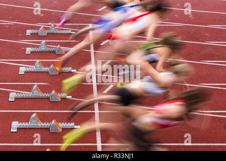 sprint start in track and field Stock Photo