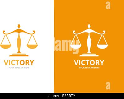 Vector libra logo combination. Scales symbol or icon. Unique law logotype design template. Stock Vector