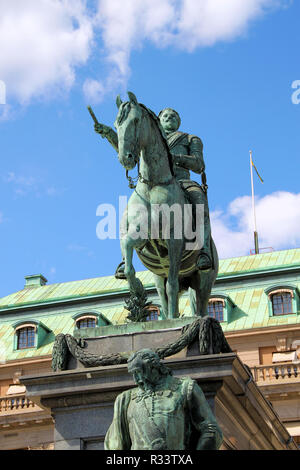 monument gustav ii adolf in stockholm Stock Photo