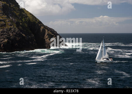 sailboat at dursey sound Stock Photo