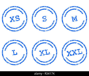 clothes sizes stamp Stock Photo