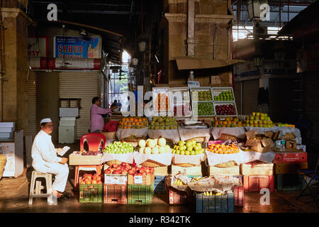 Inside Crawford Market or Mahatma Jyotiba Phule Market, a 19th century fruit and vegetable market in Mumbai, India, Stock Photo