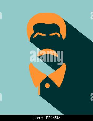 Vector portrait of Joseph Stalin. Flat icon style Stock Vector