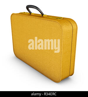 Yellow suitcase on a white background. 3d render Stock Photo