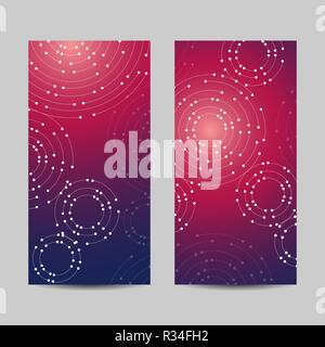 Set of vertical banners. Geometric pattern with connected lines and dots Stock Vector