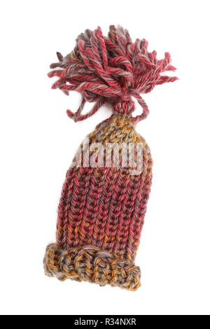 red-brown knitted hat,wooly hat Stock Photo