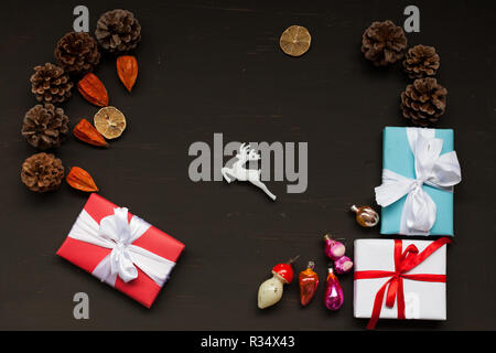 Christmas background Christmas gifts gifts new year tree decoration toys Stock Photo