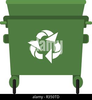 Colorful cartoon open dumpster Stock Vector