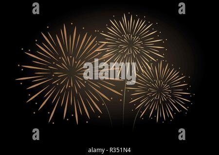 fireworks in the dark sky vector illustration EPS10 Stock Vector