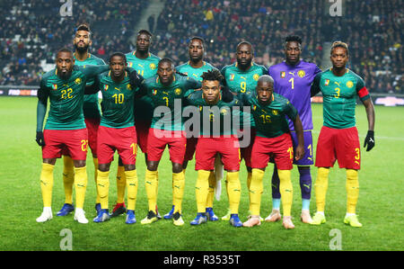 Milton Keynes, England - November 20, 2018 Cameroon Team L-R Back Row:- Eric Maxim Choupo-Moting, Yaya Banana, Georges Mandjeck, Stephane Bahoken, And Stock Photo