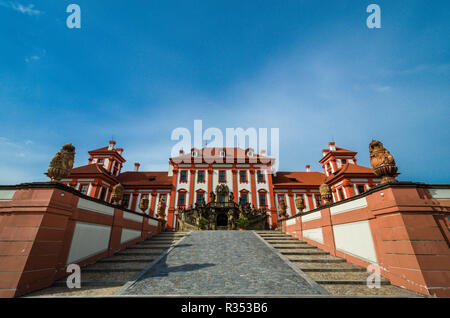 'Zámek Troja', Troja Palace, is a Baroque palace located in Troja, Prague's north-west. It was built for the Counts of Sternberg from 1679 to 1691 Stock Photo