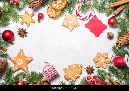 Christmas gingerbread and christmas decorations  Stock Photo