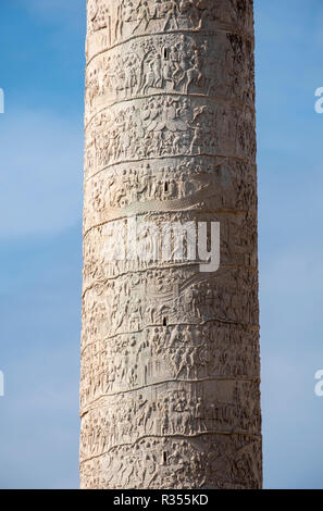 Rom, Roma, Kaiserforen, Trajansforum mit Trajansäule, Colonna di Traiano Stock Photo