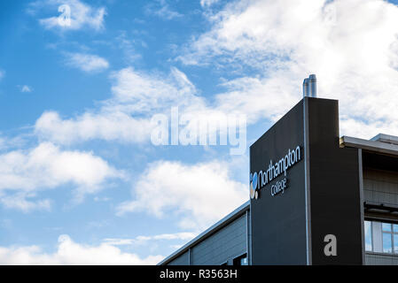 northampton-uk-november-11-2018-sunny-day-view-of-windows-of-modern