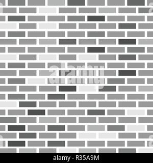 Brick wall of gray bricks of different colors Stock Vector