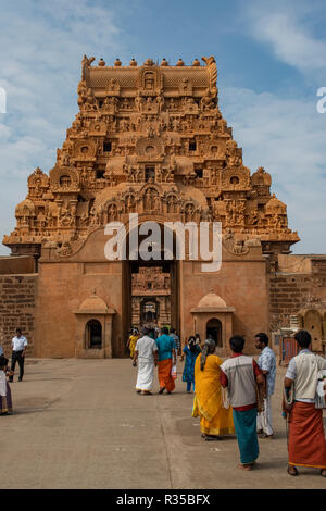 Keralantakan Tiruvasal, Brihadisvara Temple, Thanjavur, Tamil Nadu, India Stock Photo