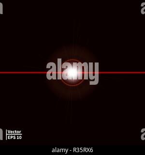 Vector illustration of a red laser beam Stock Vector