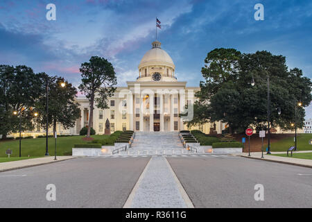 Alabama State Capitol in Montgomery at Dusk Stock Photo