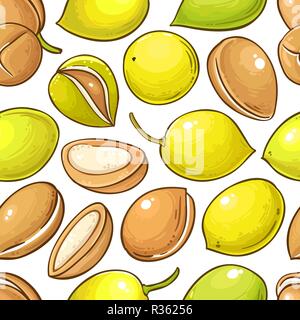 argan vector pattern on white background Stock Vector