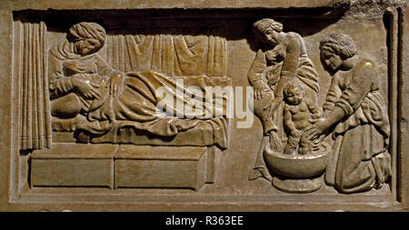 La Natività del Battista - The Nativity of the Baptist ( St John the Baptist )XV Century Bologna, Italy, Italian, Medieval civic museum in Bologna (Emilia-Romagna) Stock Photo