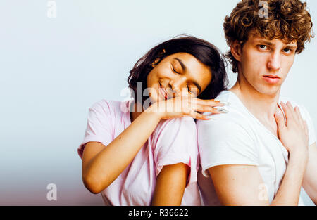 Best Friends Teenage Girl And Boy Together Having Fun Posing Em Stock Photo Alamy