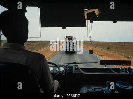 Sudan during the famine period of May-June 1985. This picture scanned in 2018 Travelling through Sudan by bus. Stock Photo