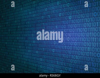Abstract of binary zero one of technology gradient blue background, vector eps10 Stock Vector