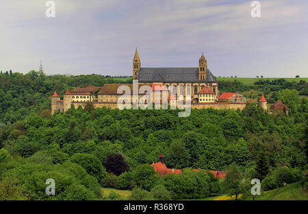 view from the kleincomburg to groÃŸcomburg in schwÃ¤bisch hall Stock Photo