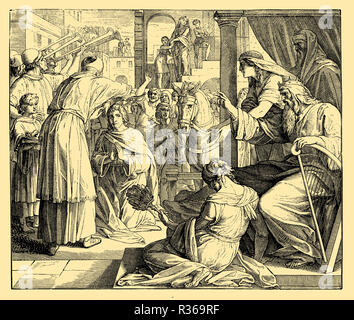 Solomon Is Anointed King Stock Photo - Alamy