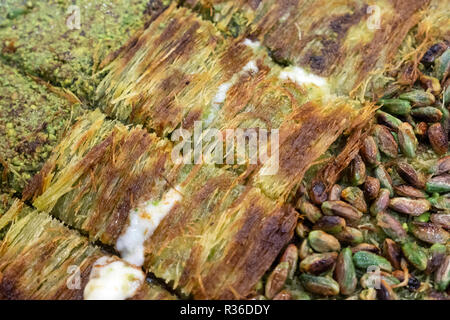 Kunafah with pistachio in Gaziantep, Turkey Stock Photo