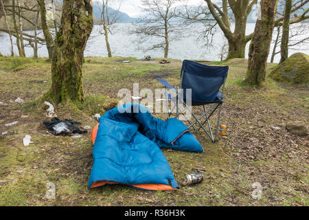 Wild Camping On The Shore Of Loch Drunkie On The Achray Forest Drive In The Trossachs Scotland Uk Stock Photo Alamy