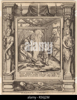 Child. Dated: 1651. Medium: etching with border 'Time and Eternity' (Pennington 233C). Museum: National Gallery of Art, Washington DC. Author: Wenceslaus Hollar after Hans Holbein the Younger after Abraham van Diepenbeeck. Stock Photo