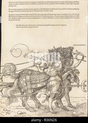 The Triumphal Chariot of Maximilian I (The Great Triumphal Car) [plate 7 of 8]. Dated: 1522. Medium: woodcut. Museum: National Gallery of Art, Washington DC. Author: Dürer, Albrecht. Stock Photo